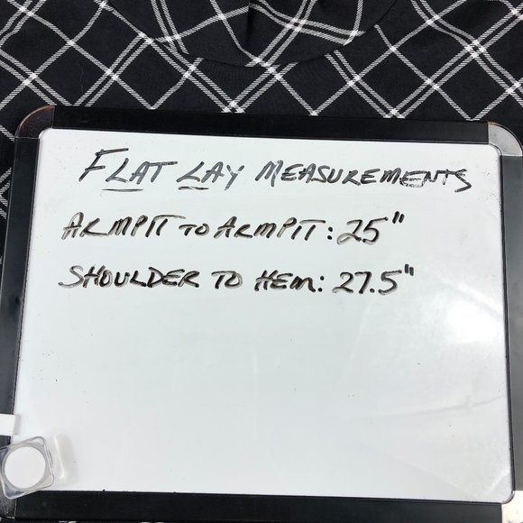 Kim Rogers Perfectly Soft Cotton Black & White Argyle Print Mock Neck Top - Picture 10 of 10